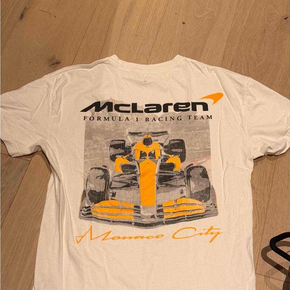 Men’s Abercrombie McLaren White Graphic Racing Large T-Shirt - Monaco City